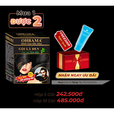 Dầu Gội Phủ Bạc OHBAMA Gội Là Đen Thảo Mộc [Hộp 5 gói]