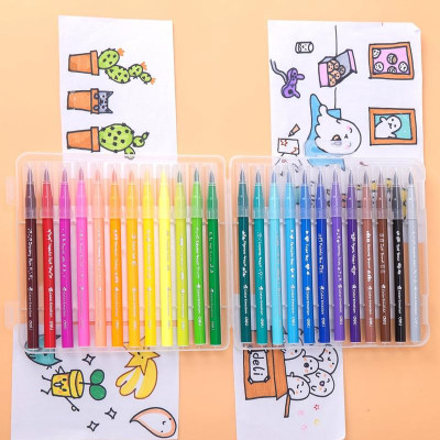 Hộp 24 Bút Lông Màu Cọ Mềm - Deli EC10324