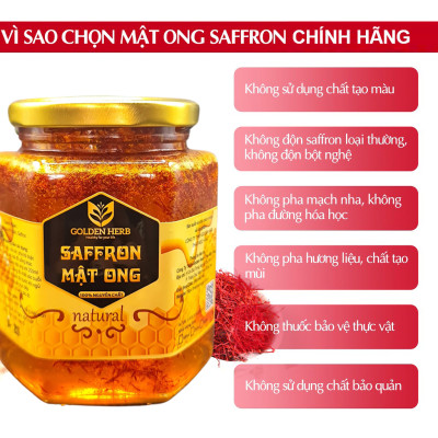 Mật Ong Ngâm Saffron 380ml/lọ Golden Herb