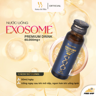 [Anna de Rita] Nước Uống Collagen EXOSOME Premium Drink 60.000MG+ Đẹp Da, Trẻ Hóa (hộp x 10 lọ 50ml)