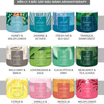 Nến ly 3 bấc Aromatherapy Goose Creek (411g) - Fresh Air & Sea Salt