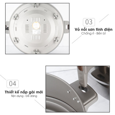 Nồi Cơm Điện Công Nghiệp Chính Hãng SOWUN SW6988 8.5L, Lòng Nồi Hợp Kim Nhôm,Chống Dính Cao Cấp