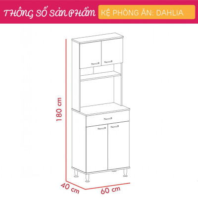 Tủ phòng ăn bằng gỗ kiểu dáng nhỏ gọn SMLIFE Dahlia