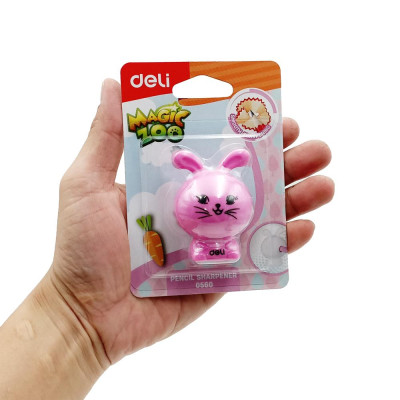 Chuốt Chì Mini Deli 560 - Hình Thỏ - Màu Hồng