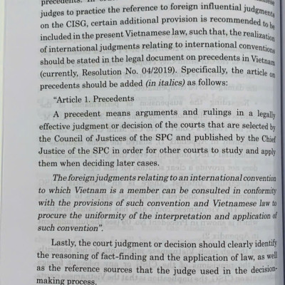 Applicability of jurisconsultorium on the CISG in the Vietnamese judiciary