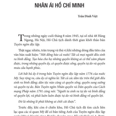 Lòng Nhân Ái Của Bác Hồ