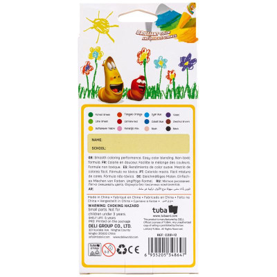Hộp 12 Bút Màu Sáp Dầu Larva - Deli EC201-12