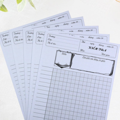 Giấy kiểm tra 4 ô ly kẻ bảng sẵn rất tiện lợi, giấy rất dày viết êm không hằn lem viết được tất cả các loại bút 12 tờ đôi GKTL1-02 Green Art - Hàng chính hãng