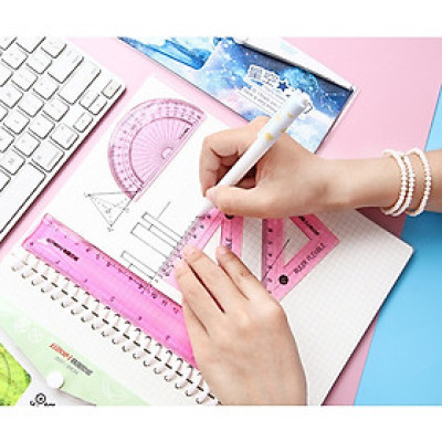 Bộ 4 thước kẻ dẻo mềm không gãy đa năng cho học sinh, sinh viên