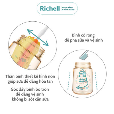 Bình sữa RICHELL Hanaemi Nhật Bản PPSU và Thủy tinh | Baby