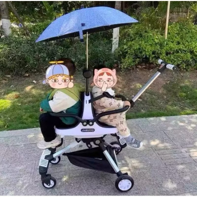 [Mẫu Mới] Xe Đẩy Đôi JIARUOQI – Gấp Gọn, Bền Đẹp, Siêu Nhẹ, Phù Hợp 2 Bé