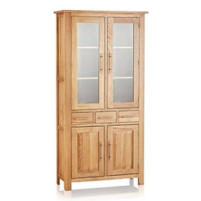 Tủ Chén Cao Rivermead 2 Cánh Kính Gỗ Sồi IBIE LDRIV2GO