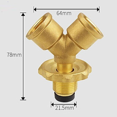 Van chia chữ Y bằng đồng chia 2 van gas sử dụng 1 bình cho 2 bếp gas khác nhau - Hàng Chính Hãng