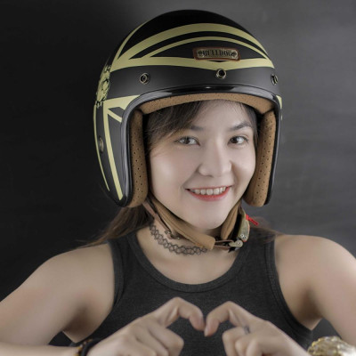 MŨ BẢO HIỂM CỔ ĐIỂN 3/4 BULLDOG PERRO 4U EMO- GARA 20