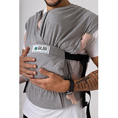 Địu vải BUBI Gen 3 - 100% Cotton - XÁM TIÊU