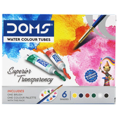 Hộp 6 Tuýp Màu Nước + Khay Màu - DOMS 8068