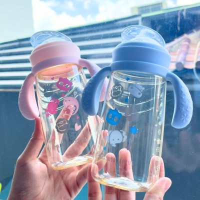 Bình Tập Uống Chuyển Tiếp PPSU  Marcus & Marcus 300ml Cho Bé Từ 6 Tháng – Xanh, Hồng