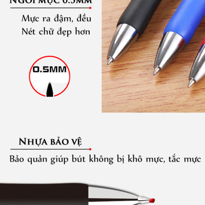 Bút Bi Gel Ngòi 0.5mm Cao Cấp Đen Xanh Đỏ Legaxi