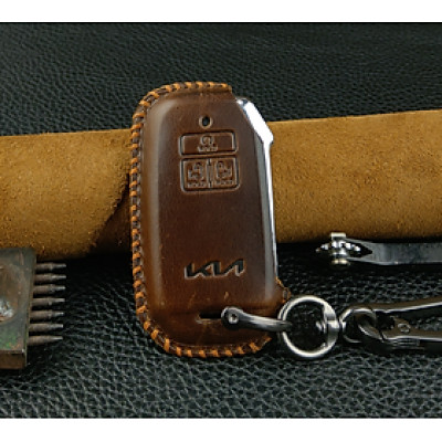 Bao Da Chìa Khóa Ô Tô Handmade Kia Carnival 2022 Da Bò Thật - hàng chính hãng