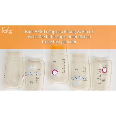 Bình uống nước PPSU bật hút 2 tay cầm với phao 360 độ 250ml Fatzbaby Fatz Sippy 2 - FB0298BT  Hàng Chính Hãng