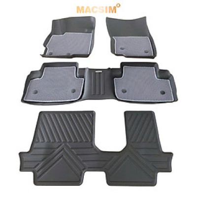 Thảm ô tô (sd3) 2 lớp dạng lưới lục giác Mitsubishi Outlander 2013-2024 - bề mặt cao su siêu sạch - Macsim , màu ghi