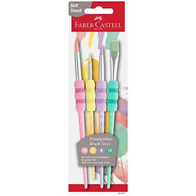 Bộ 4 Cọ Vẽ Grip Màu Pastel - Faber-Castell 481620