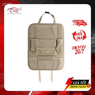 Túi Đựng Đồ Lưng Ghế Ô Tô CIND Da Pu Màu Kem