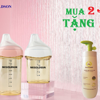 Combo Bình sữa đa năng RICHKID-McGOLDSON PPSU Plus (6 in 1) dung tích bất kỳ - tặng 1 chai sữa tắm Organic