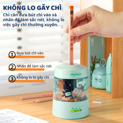 Bộ gọt bút Chì tự động kèm tẩy Cao Cấp Mideer Artist Electric Stationery, đồ dùng học tập cho bé