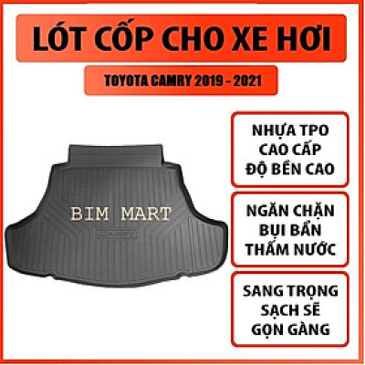 Lót cốp dành cho xe Toyota Camry 2019 - 2021 không mùi, chất liệu TPO cao cấp
