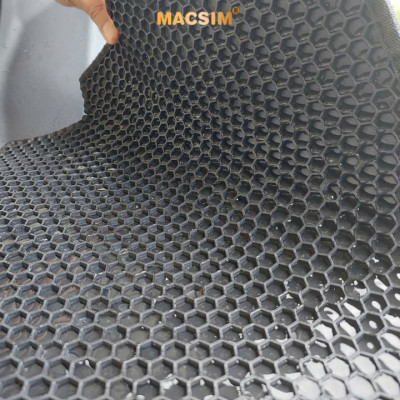 Thảm 2 lớp (sd3) dạng lưới lục giác cho Honda BRV 2022+ bề mặt cao su siêu sạch nhãn hiệu Macsim