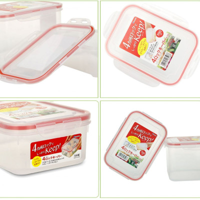 Combo 02 hộp thực phẩm chữ nhật inomata 1300ml hàng nội địa Nhật Bản