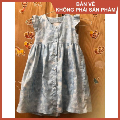 Rập đầm cánh tiên cho bé - Rập giấy A0 mã R400 (BẢN VẼ)