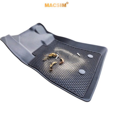 Thảm ô tô(sd1)2 lớp dạng lưới lục giác màu đen cho xe Ford Territory - bề mặt cao su siêu sạch