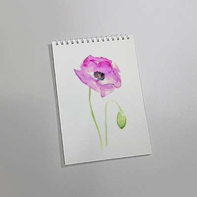 Sổ vẽ chuyên dụng A5 dòng cao cấp có vân, giấy rất dày vẽ chì và màu nước, giấy màu vàng kem lên màu rất tự nhiên, 15 tờ/cuốn 260gsm MOC08 Green Art - Hàng chính hãng