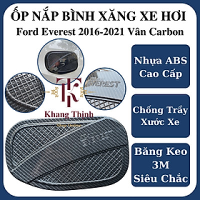 Ốp Nắp Bình Xăng Dành Cho Xe Ford Everest 2016-2021 Vân Carbon Cao Cấp