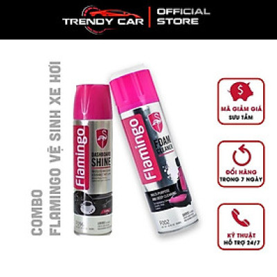 Combo 2 Chai Xịt Tẩy Vệ Sinh & Dưỡng Bóng Nội Thất Ô Tô Flamingo F002 và F096 vệ sinh ghế da và làm sạch Sofa