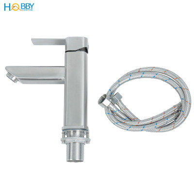 Vòi chậu rửa mặt nóng lạnh thân vuông inox 304 Hobby home decor VRM12