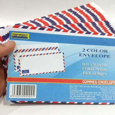 Bao Thư Sọc Nhỏ Nắp Xéo Có Keo (50 Cái/Lốc)