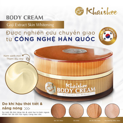 KEM DƯỠNG TRẮNG DA TOÀN THÂN KHAISHEE - chiết xuất Kỷ Tử Đỏ (Goji Berry)150g giúp Cải Thiện Làn Da Xỉn Màu