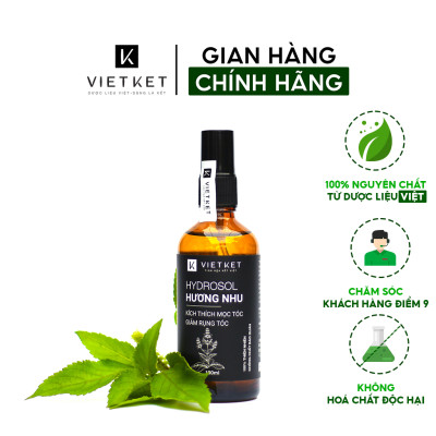 Hydrosol hương nhu VIETKET 100ml - Hỗ trợ nhanh mọc tóc, cho tóc khỏe tự nhiên