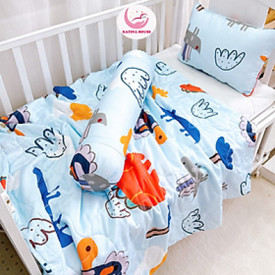 Combo gối mền cho bé đi học mầm non tiểu học Katina House, vải Tencel mềm mại thoáng mát