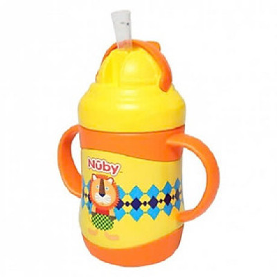 [ 10222-Nuby ] Bình uống nước giữ nhiệt bằng Inox, ống hút 360 độ, 2 chiều nóng lạnh, dung tích 220ml