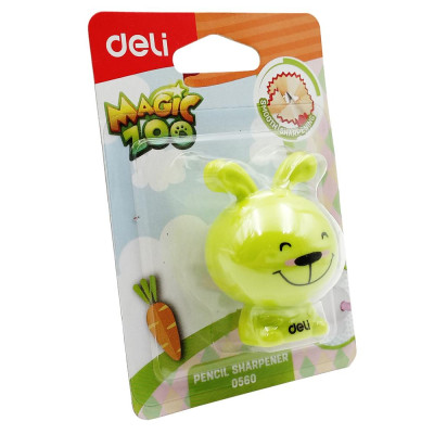 Chuốt Chì Mini Deli 560 - Hình Thỏ - Xanh Lá