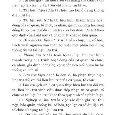 Luật lưu trữ năm 2024 - bản in 2024