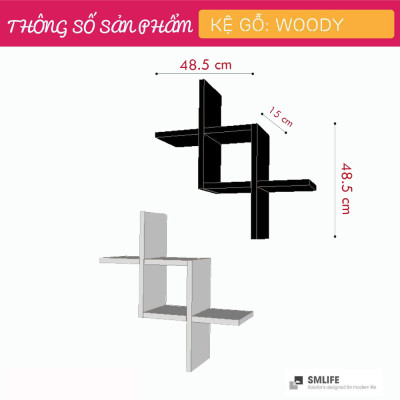 Kệ trang trí mini tiện dụng SMLIFE Woody