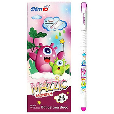 Hộp 20 Bút Gel Xóa Được 0.5 mm - Thiên Long TP-GELE-002 - Mực Tím