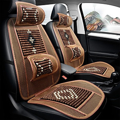 Lưới lót ghế tựa lưng đan hạt gỗ cao cấp trên xe ô tô L2750