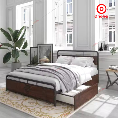 [ Miễn phí giao hàng và lắp đặt tại TP.HCM] Giường ngủ sắt hiện đại Ohaha - GS007