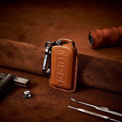 Bao Da Chìa Khóa Ô Tô Handmade Mitsubishi Lancer Fortis 2016 da bò - hàng chính hãng